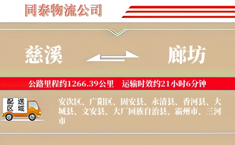 慈溪到廊坊物流公司