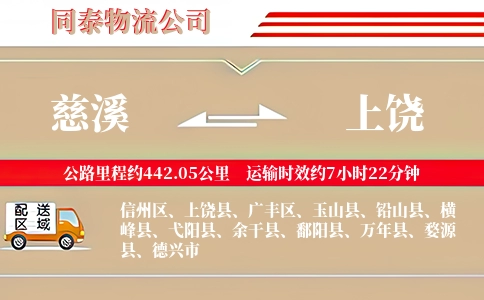 慈溪到上饶物流公司