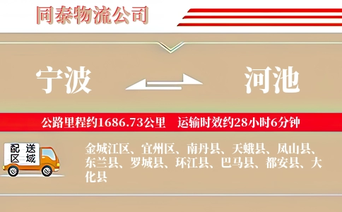 宁波到河池专线