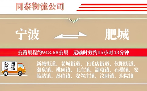 宁波到肥城物流公司