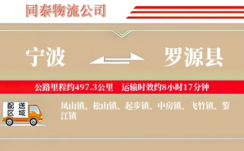 宁波到罗源县物流公司