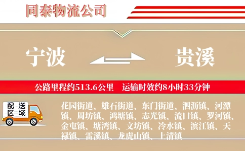 宁波到贵溪物流公司