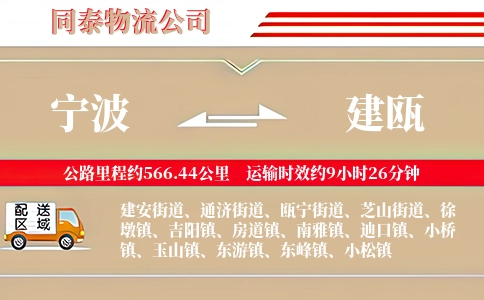 宁波到建瓯物流公司