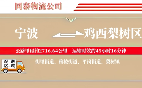 宁波到鸡西梨树区物流公司