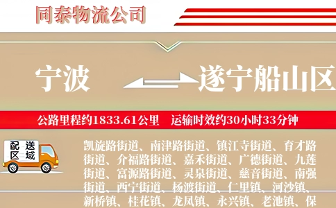 宁波到遂宁船山区物流公司