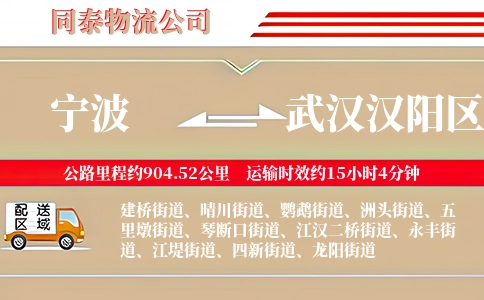 宁波到武汉汉阳区物流公司