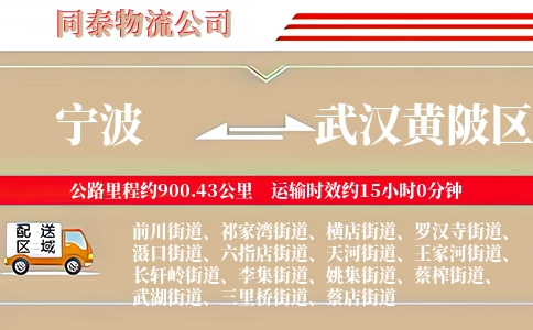 宁波到武汉黄陂区物流公司