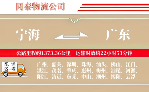 宁海到广东物流公司